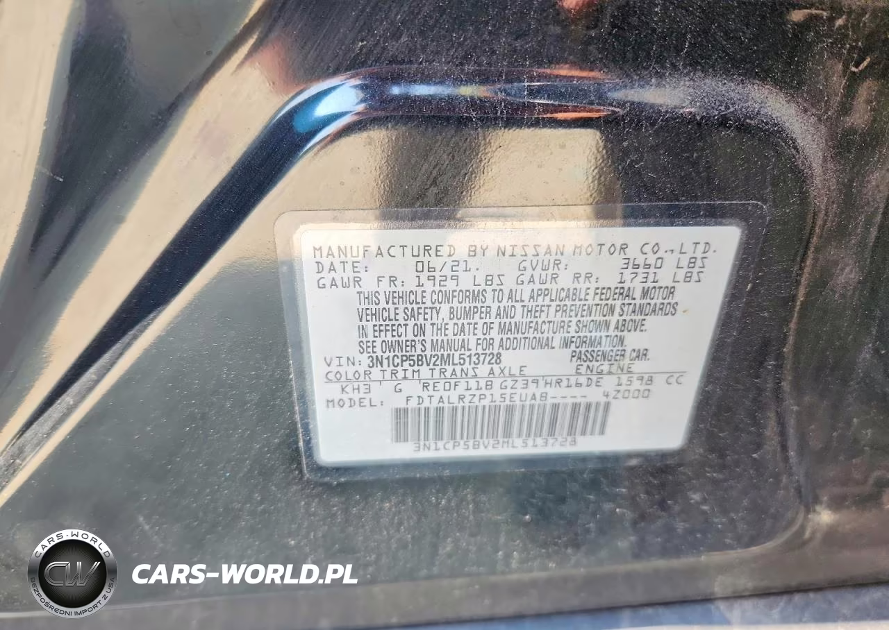 2021 Nissan Kicks S VIN:3N1CP5BV2ML513728 - 12