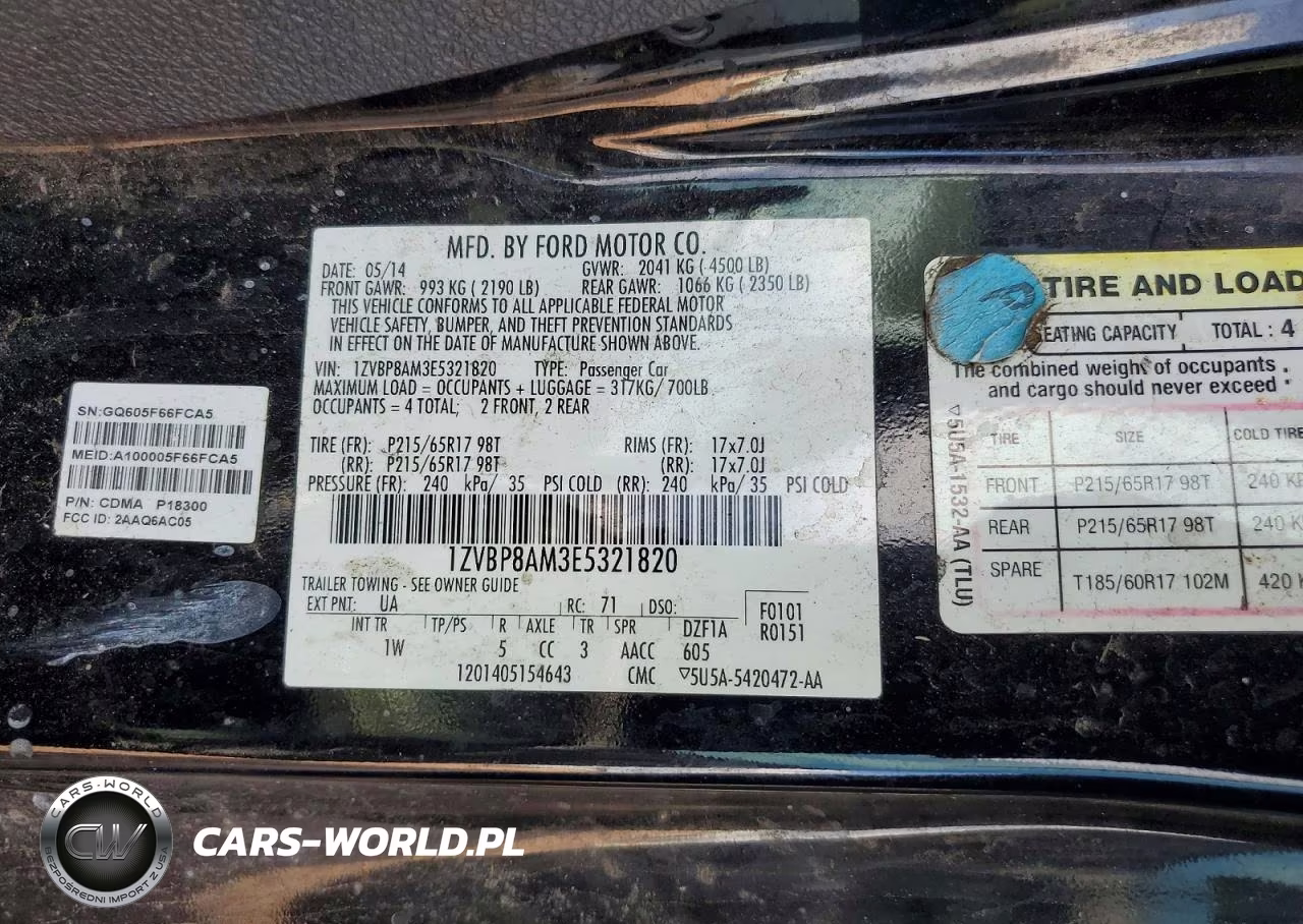 2014 Ford Mustang VIN:1ZVBP8AM3E5321820 - 12