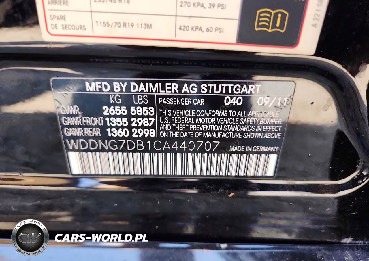 2012 MERCEDES-BENZ S 550 VIN:WDDNG7DB1CA440707 - 12