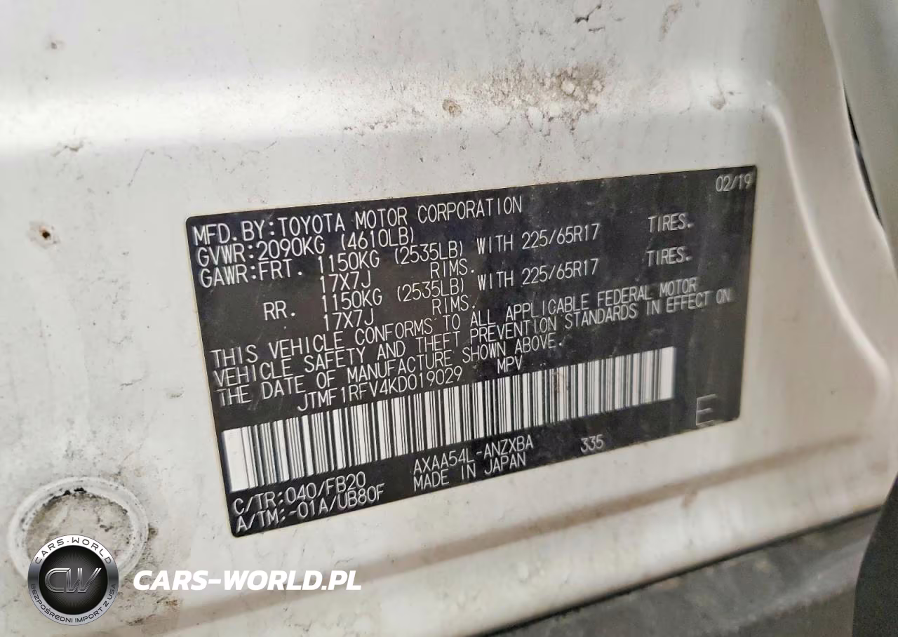 2019 Toyota Rav4 Le VIN:JTMF1RFV4KD019029 - 14