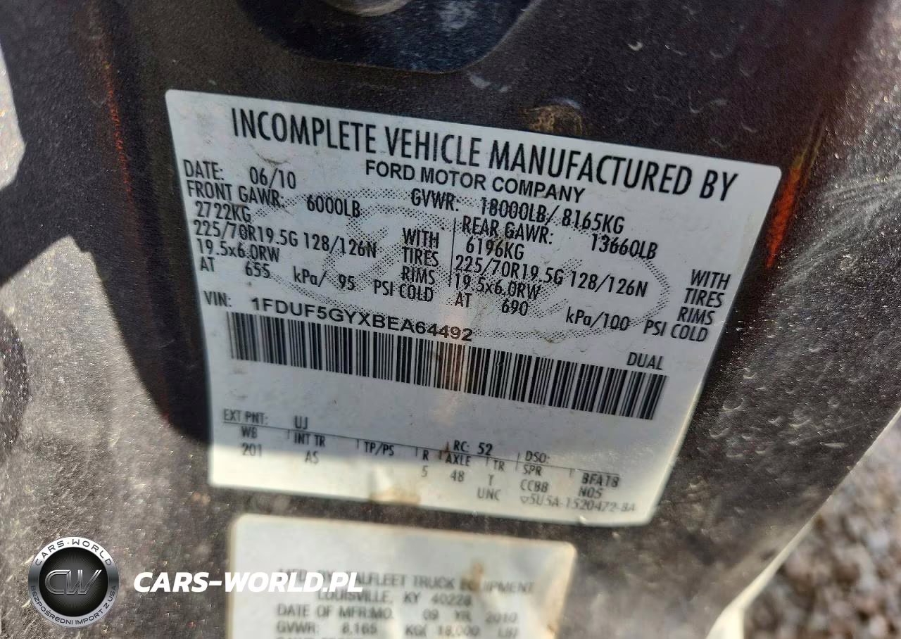 2011 Ford F550 Super Duty VIN:1FDUF5GYXBEA64492 - 12