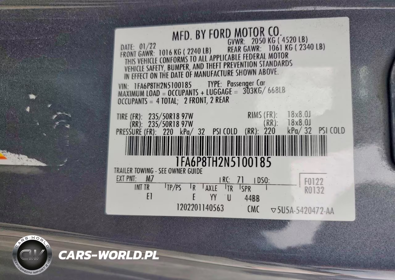 2022 Ford Mustang VIN:1FA6P8TH2N5100185 - 13