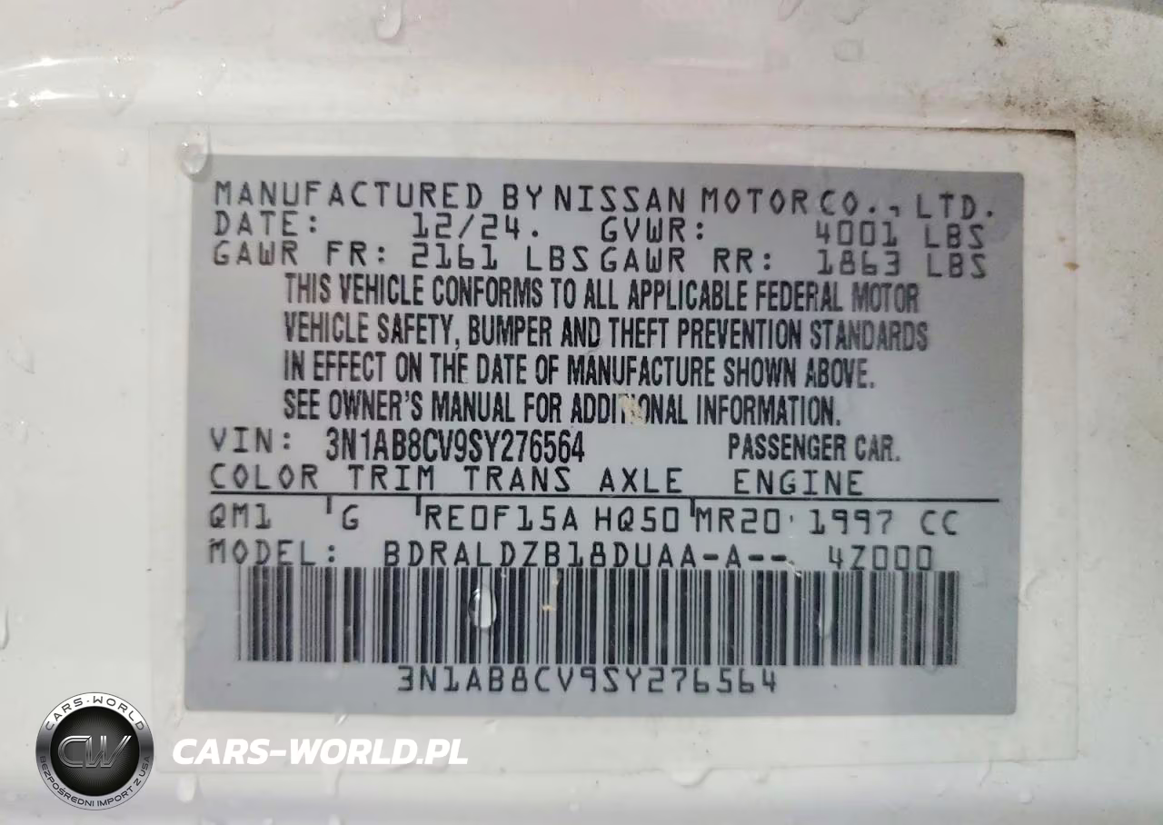 2025 Nissan Sentra Sv VIN:3N1AB8CV9SY276564 - 12