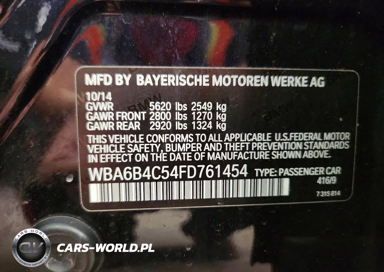 2015 BMW Alpina B6 VIN:WBA6B4C54FD761454 - 12