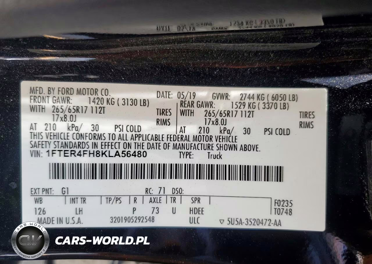2019 Ford Ranger Xl VIN:1FTER4FH8KLA56480 - 12