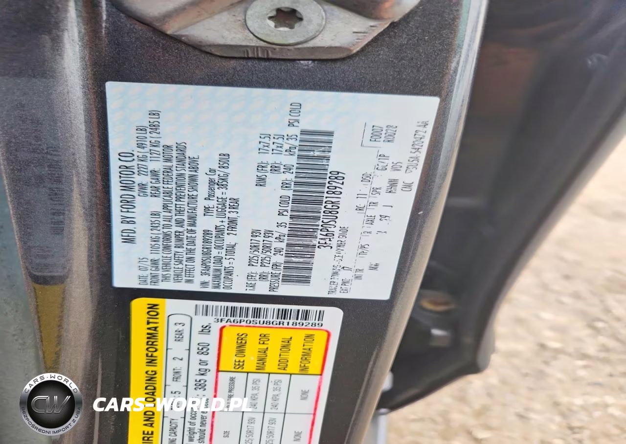 2016 Ford Fusion Titanium Phev VIN:3FA6P0SU8GR189289 - 12