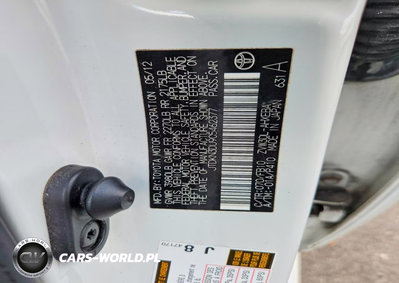 2012 Toyota Prius One VIN:JTDKN3DU9C5462377 - 13