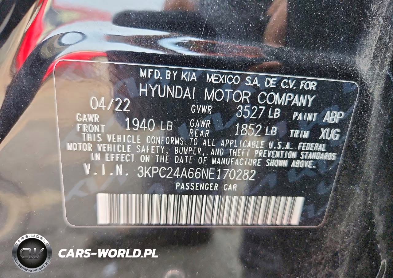2022 Hyundai Accent Sel VIN:3KPC24A66NE170282 - 12