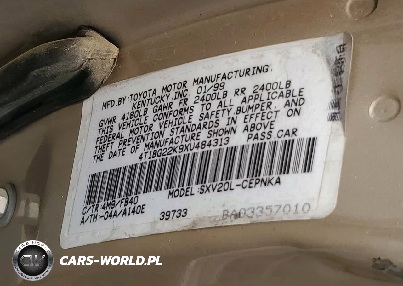 1999 Toyota Camry Le VIN:4T1BG22K9XU484313 - 12