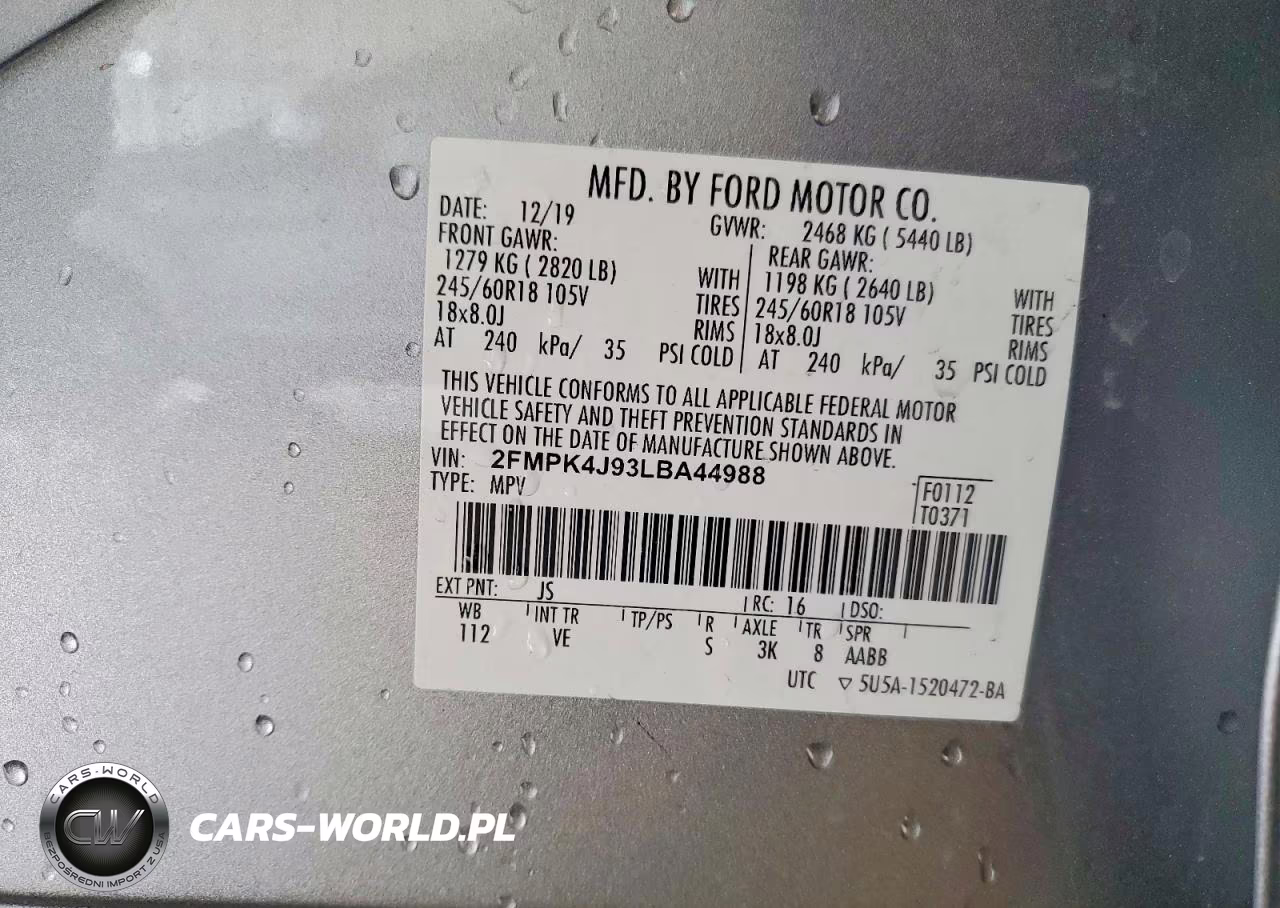 2020 Ford Edge Sel VIN:2FMPK4J93LBA44988 - 14