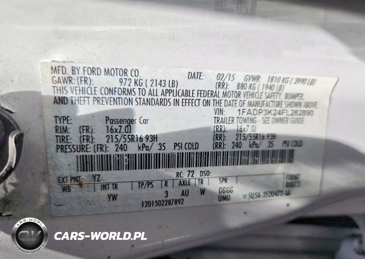 2015 Ford Focus Se VIN:1FADP3K24FL262890 - 12