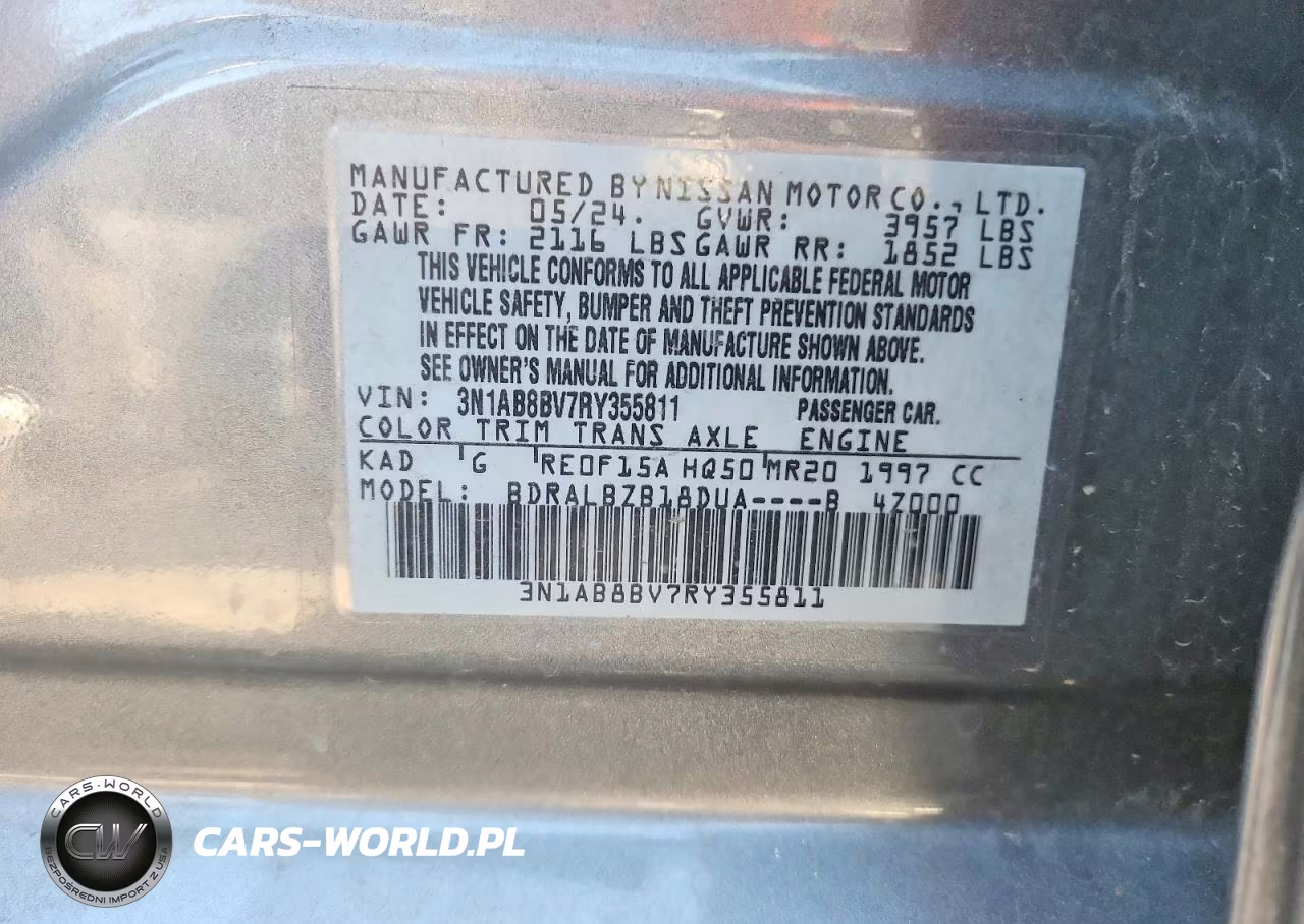 2024 Nissan Sentra S VIN:3N1AB8BV7RY355811 - 13