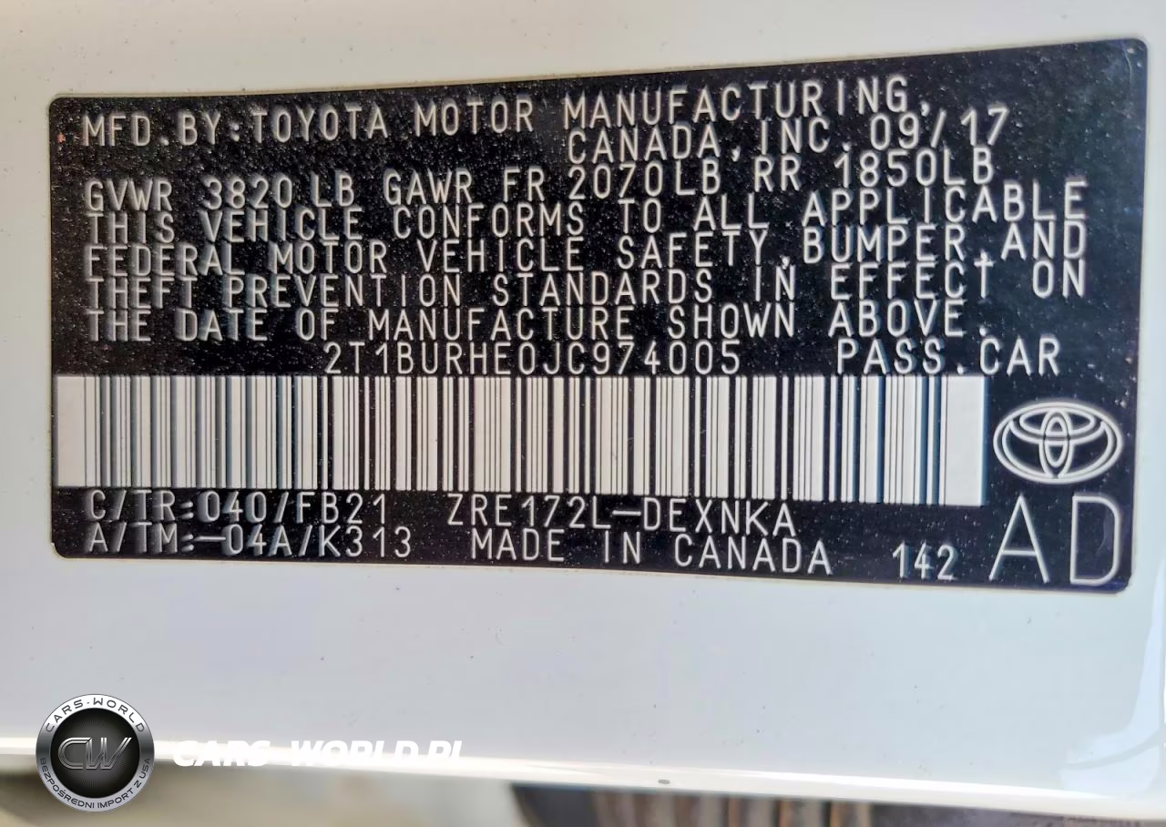 2018 Toyota Corolla Le VIN:2T1BURHE0JC974005 - 12