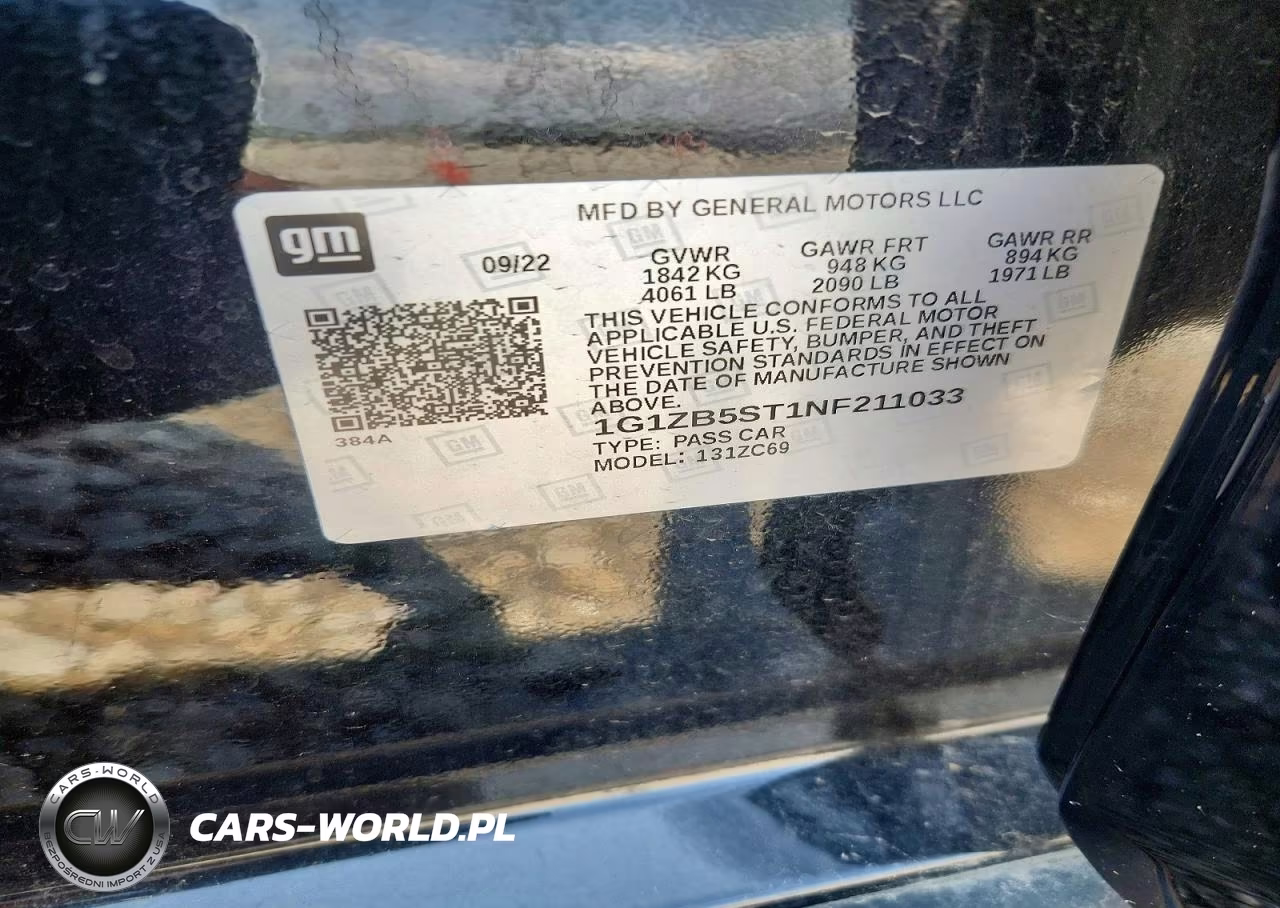 2022 Chevrolet Malibu Ls VIN:1G1ZB5ST1NF211033 - 12