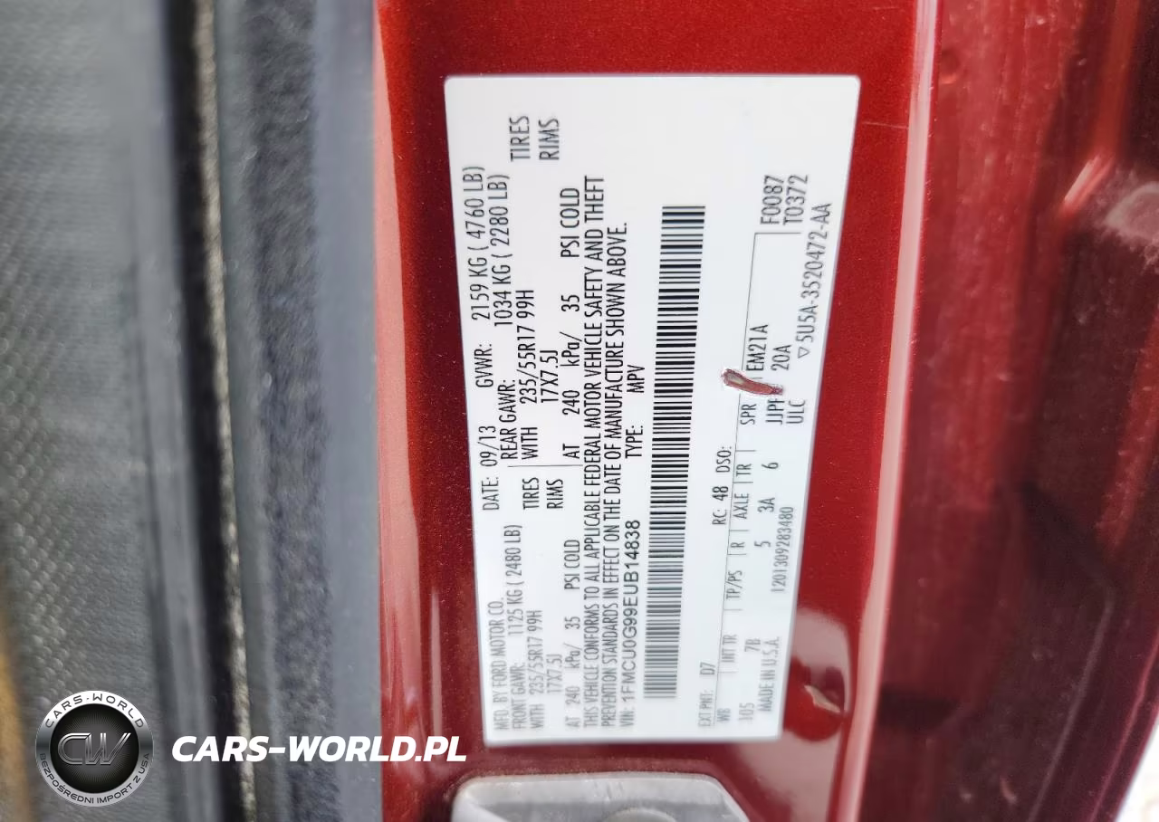 2014 Ford Escape Se VIN:1FMCU0G99EUB14838 - 13