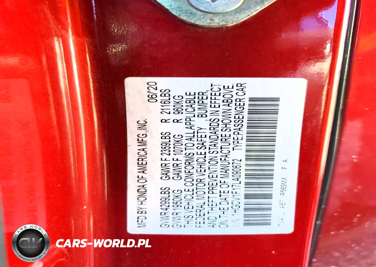 2020 Honda Accord Lx VIN:1HGCV1F17LA090672 - 12