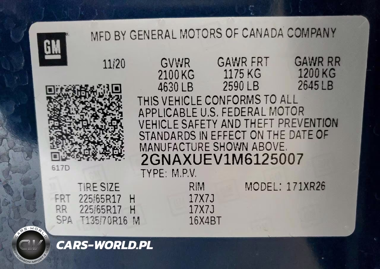 2021 Chevrolet Equinox Lt VIN:2GNAXUEV1M6125007 - 14