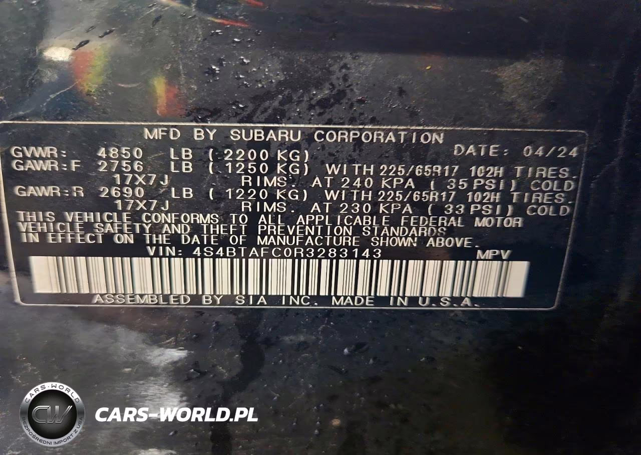 2024 Subaru Outback Premium VIN:4S4BTAFC0R3283143 - 14