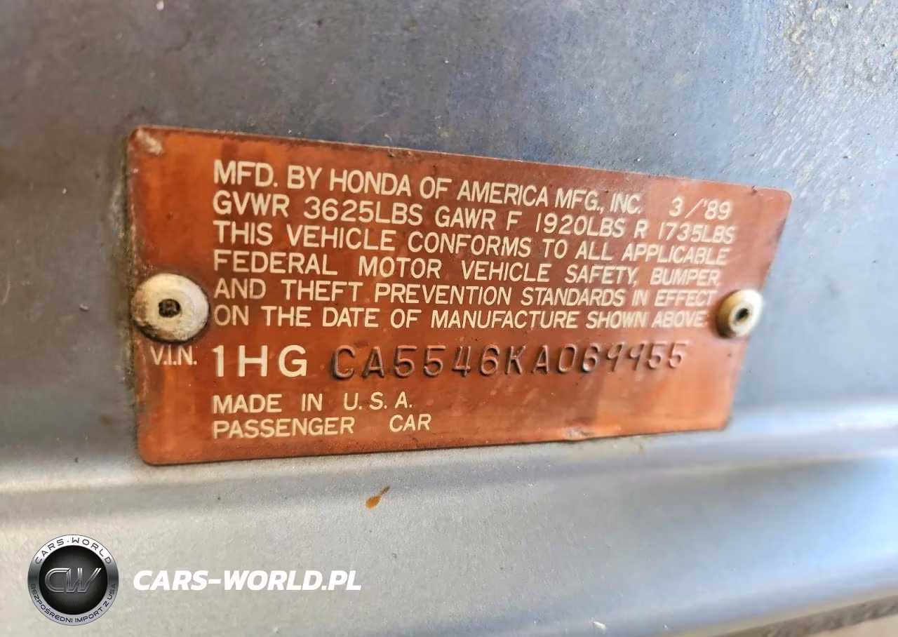 1989 Honda Accord Lxi VIN:1HGCA5546KA069955 - 12