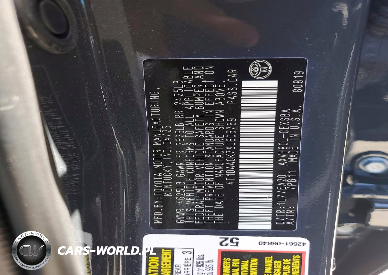 2025 Toyota Camry Se VIN:4T1DAACK7SU605769 - 12
