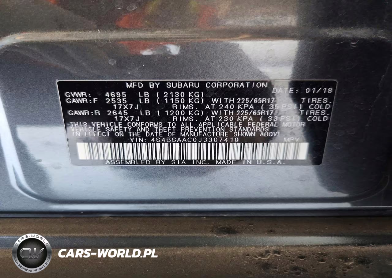 2018 Subaru Outback 2.5I VIN:4S4BSAAC0J3307410 - 12