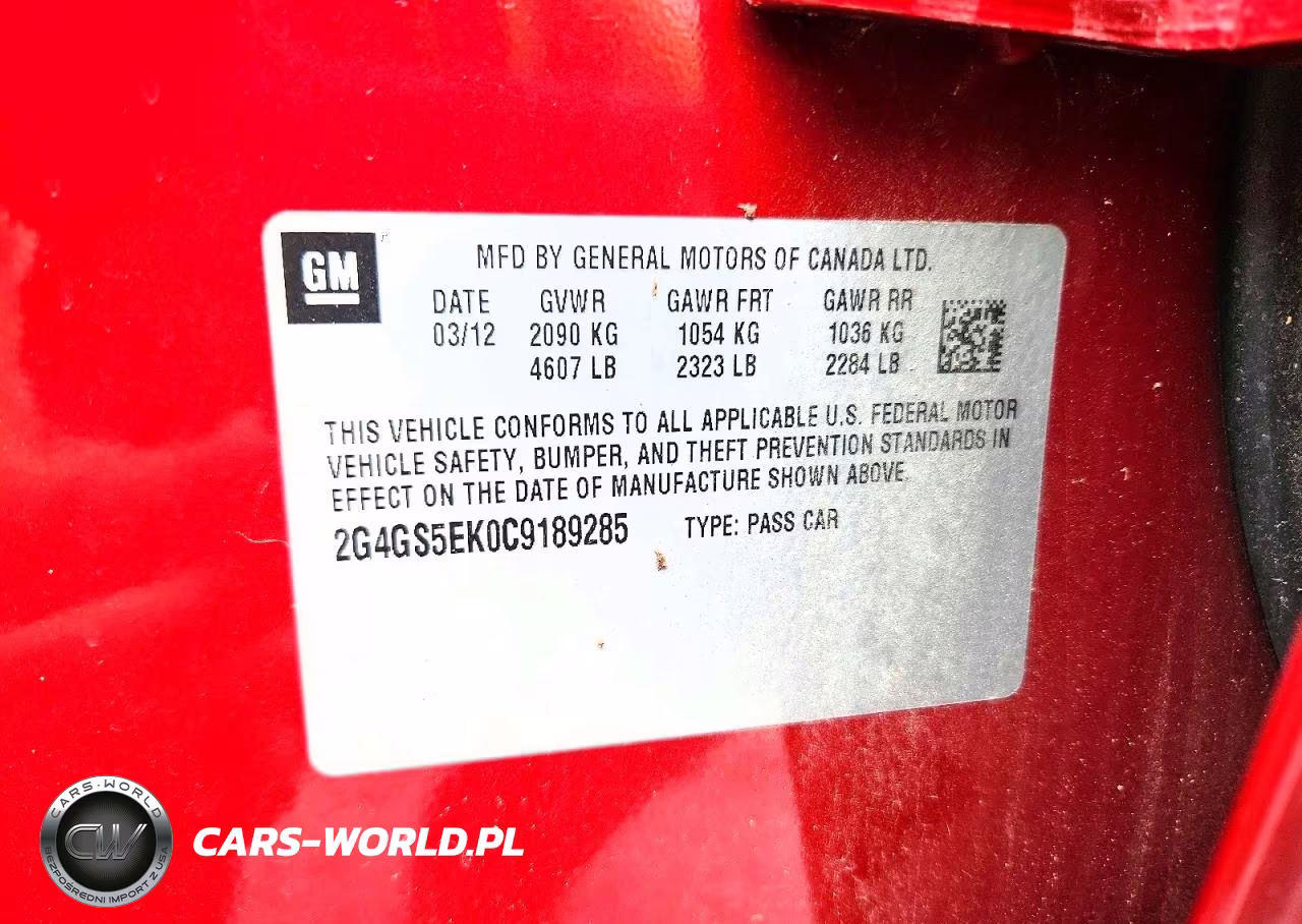 2012 Buick Regal Premium VIN:2G4GS5EK0C9189285 - 12