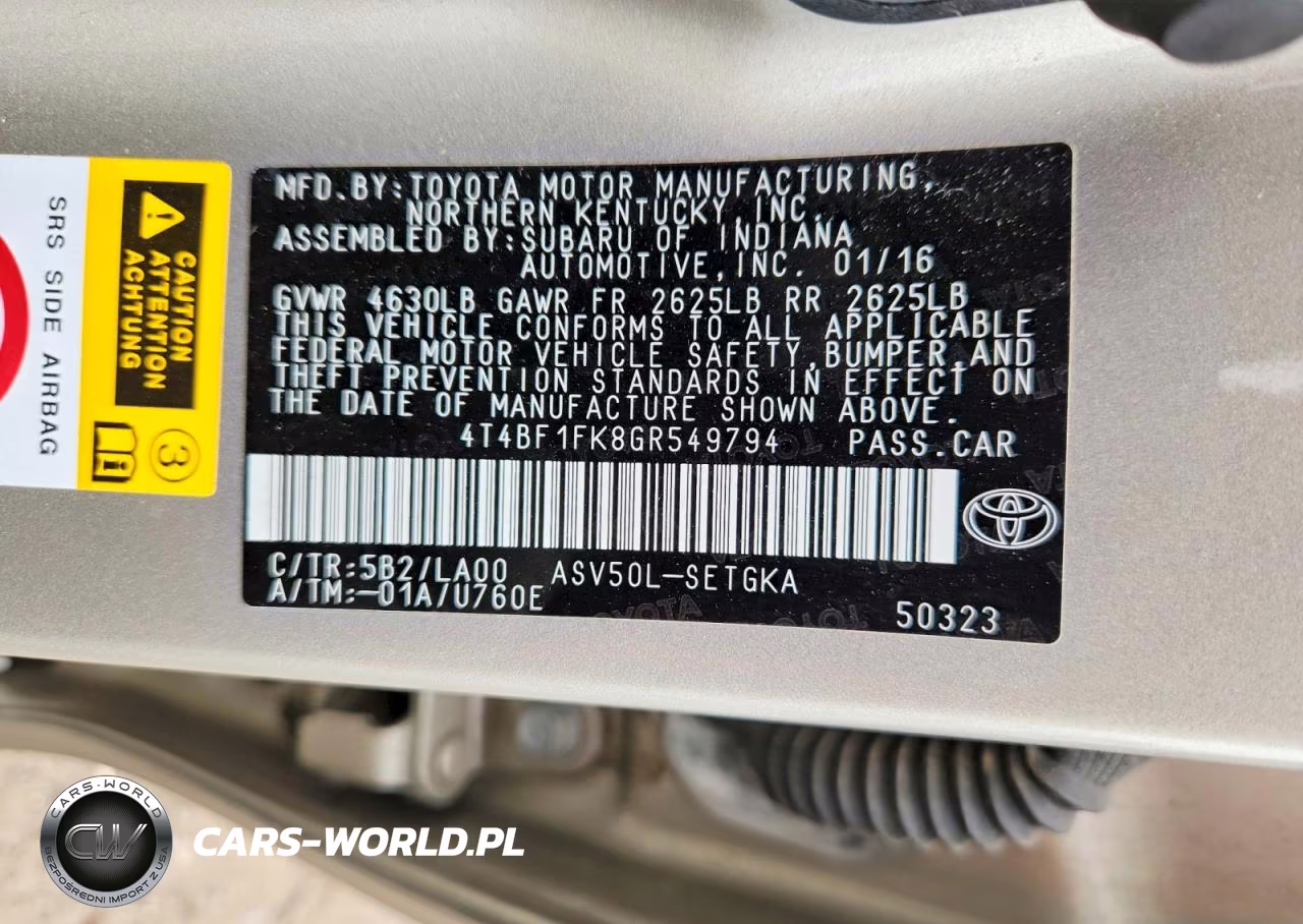 2016 Toyota Camry Xle VIN:4T4BF1FK8GR549794 - 13