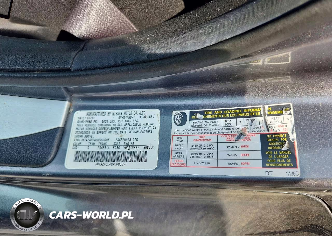 2012 Nissan 370Z Base VIN:JN1AZ4EH4CM560605 - 12
