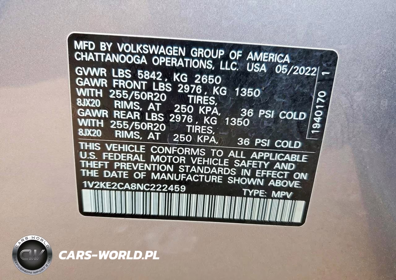 2022 Volkswagen Atlas Cross Sport Se VIN:1V2KE2CA8NC222459 - 13