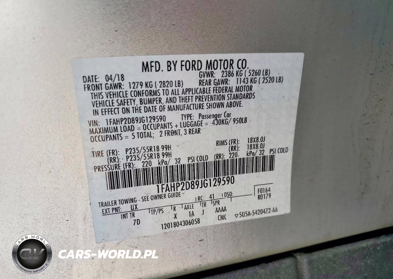 2018 Ford Taurus Se VIN:1FAHP2D89JG129590 - 12