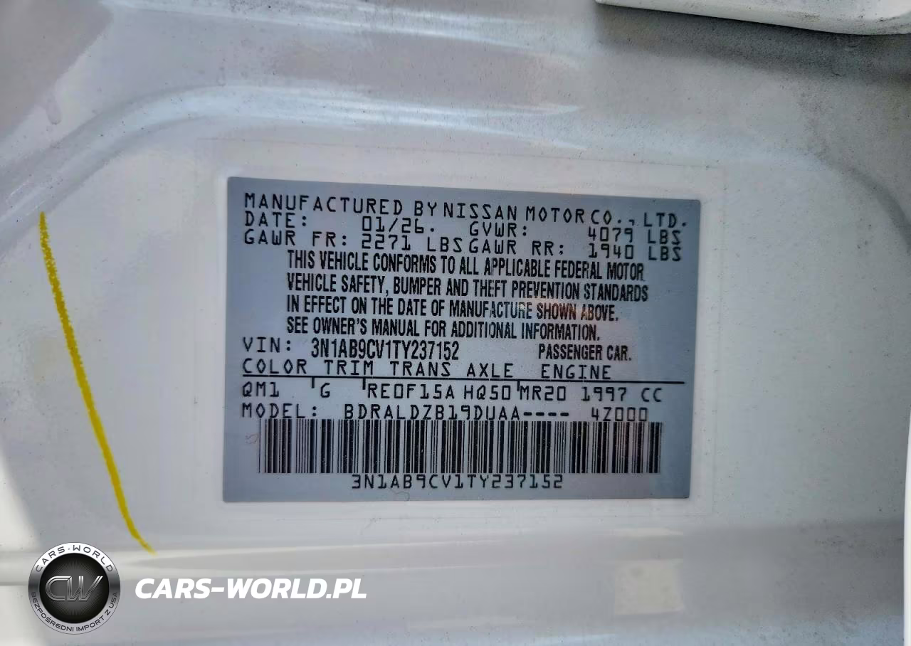 2026 Nissan Sentra Sv VIN:3N1AB9CV1TY237152 - 12