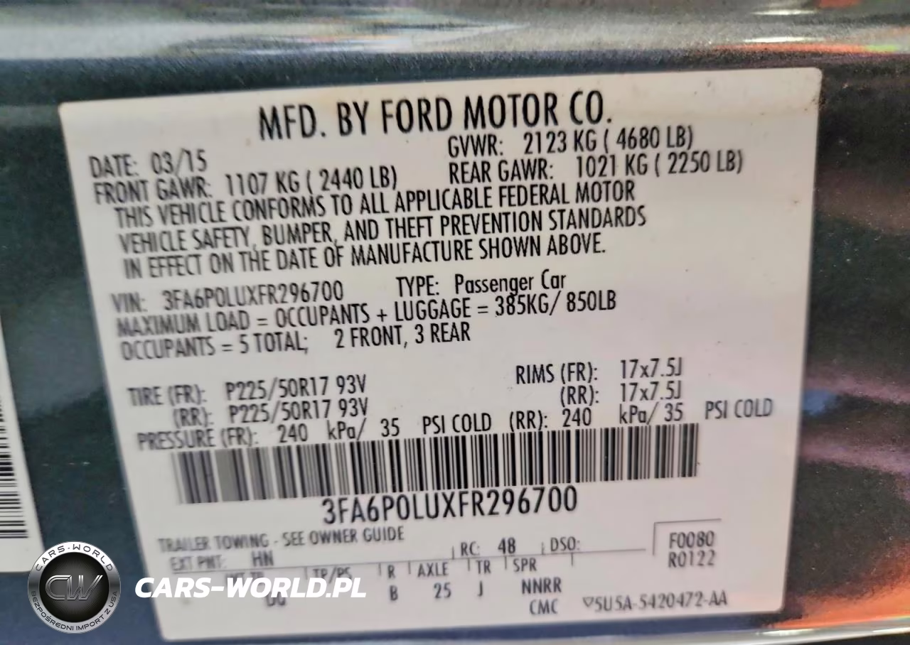 2015 Ford Fusion Se Hybrid VIN:3FA6P0LUXFR296700 - 12