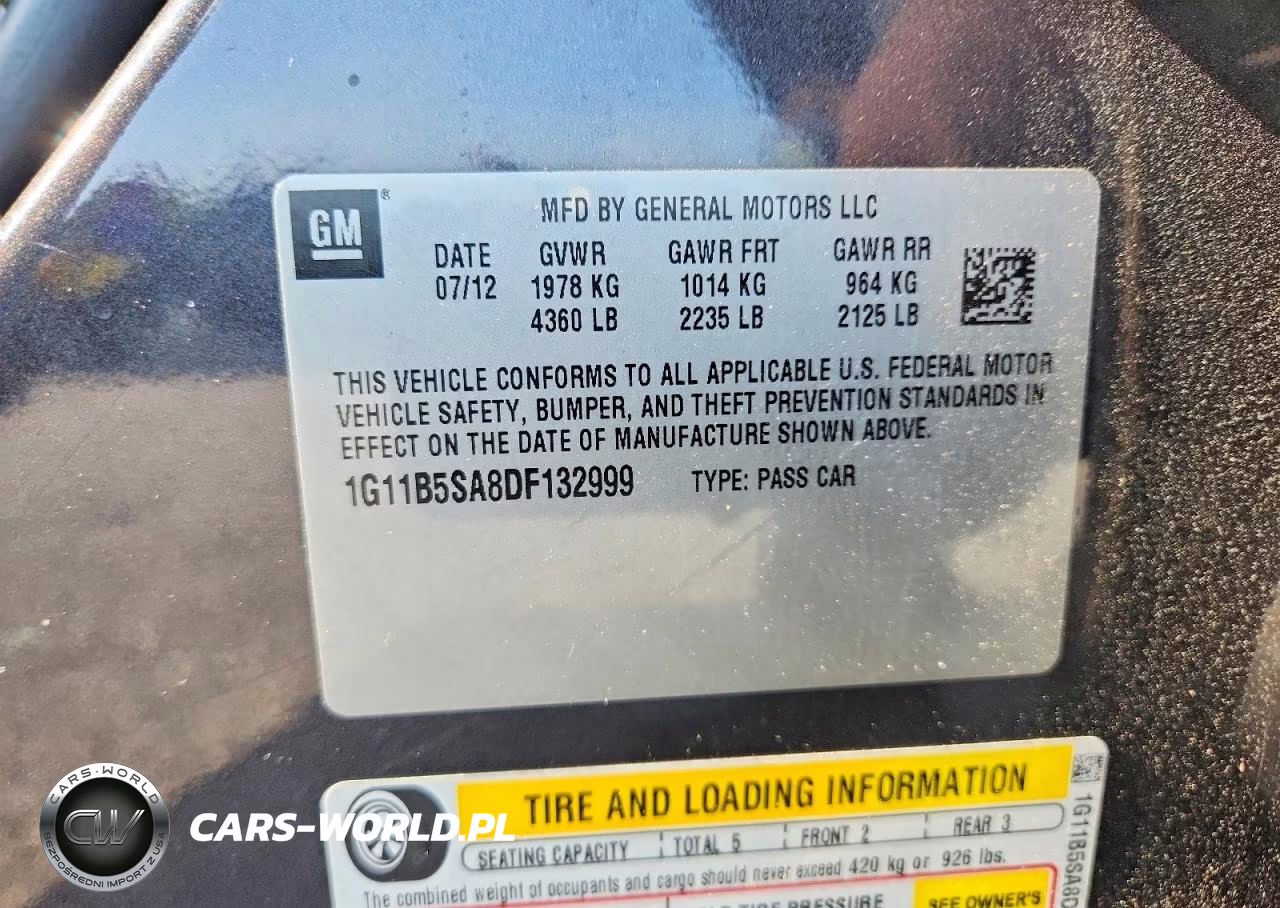 2013 Chevrolet Malibu Ls VIN:1G11B5SA8DF132999 - 12