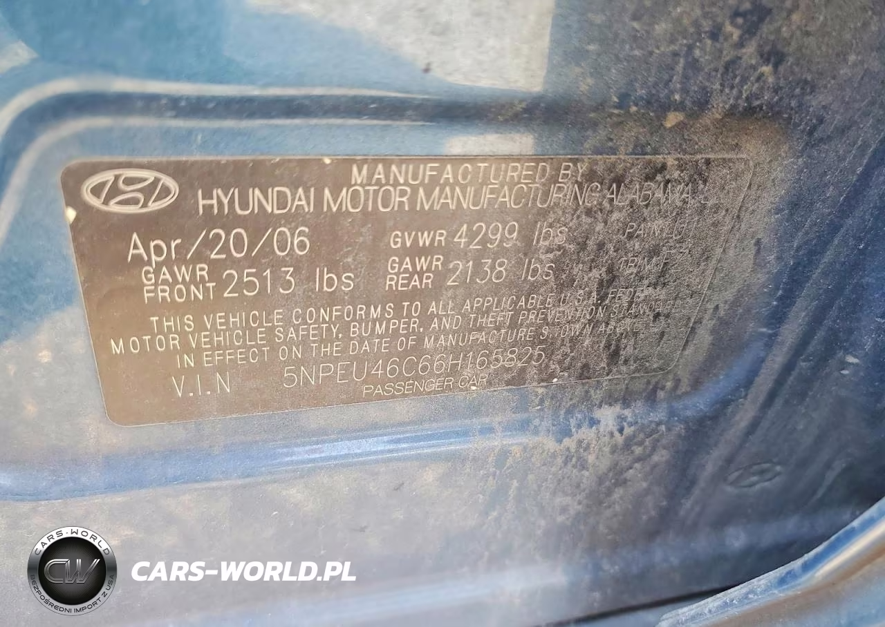 2006 Hyundai Sonata Gls VIN:5NPEU46C66H165825 - 12