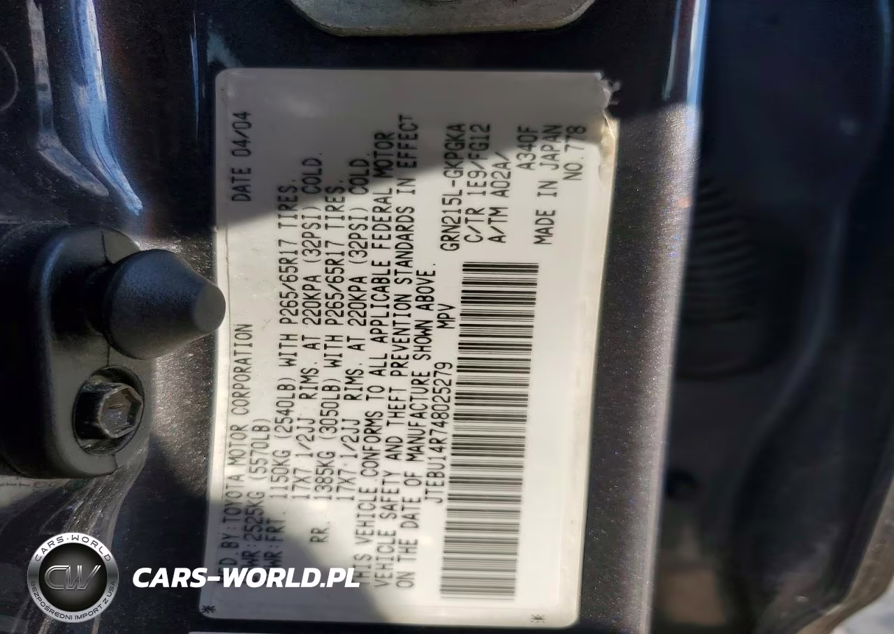 2004 Toyota 4Runner Sr5 VIN:JTEBU14R748025279 - 14