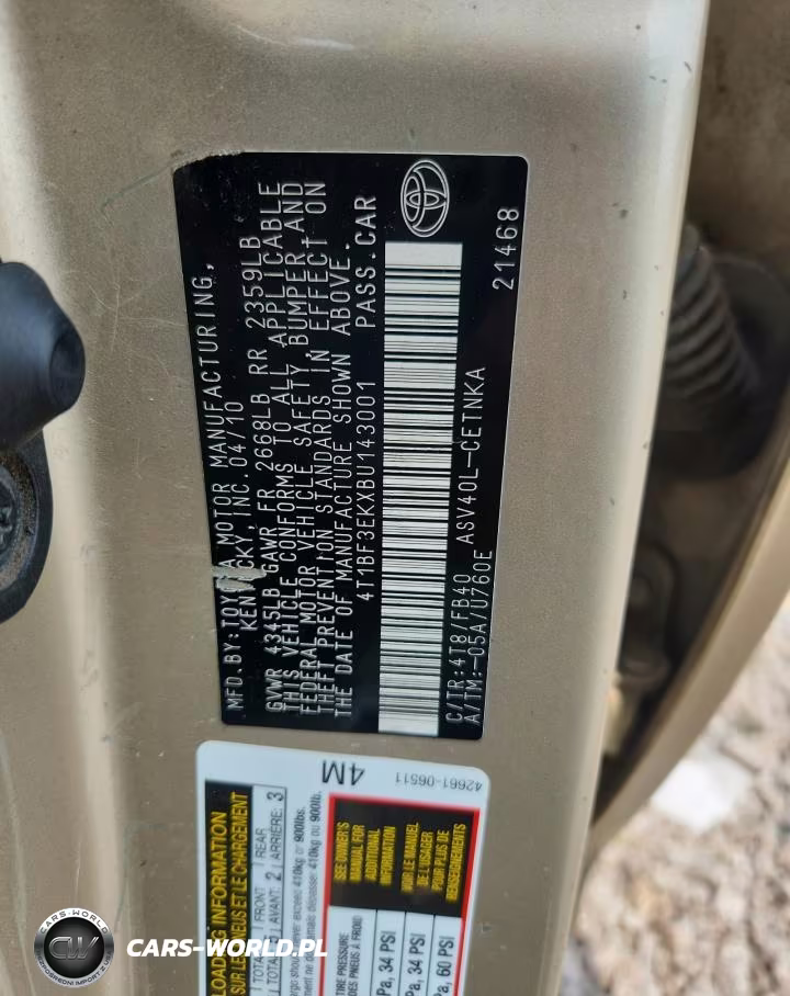 2011 Toyota Camry Le VIN:4T1BF3EKXBU143001 - 12