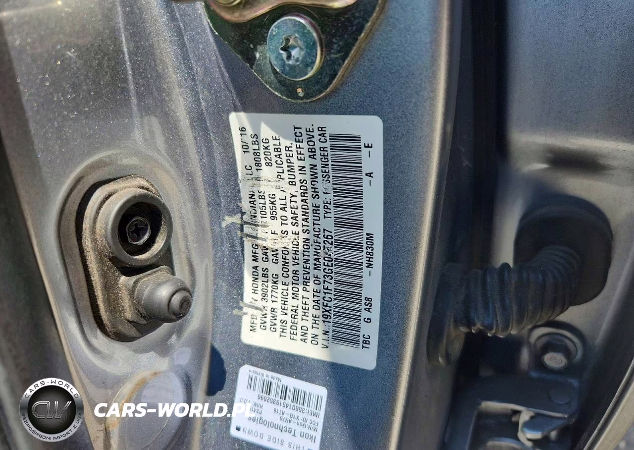 2016 Honda Civic Exl VIN:19XFC1F73GE045267 - 13