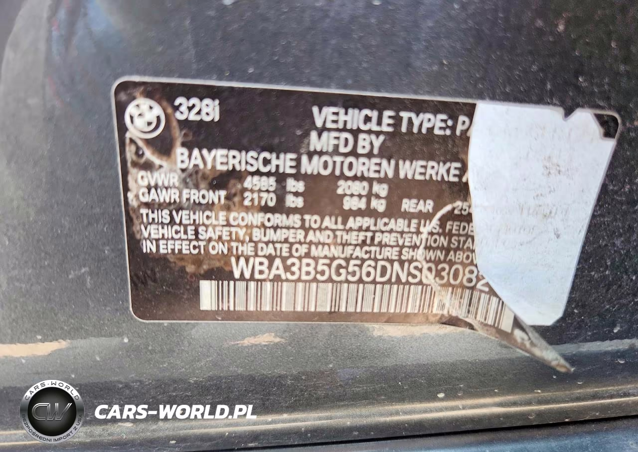 2013 BMW 328 Xi Sulev VIN:WBA3B5G56DNS03082 - 12