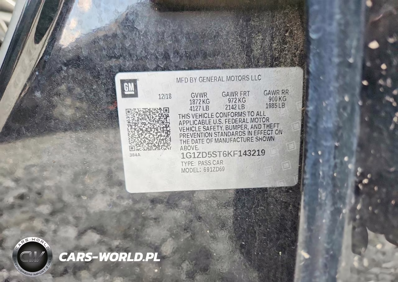 2019 Chevrolet Malibu Lt VIN:1G1ZD5ST6KF143219 - 12
