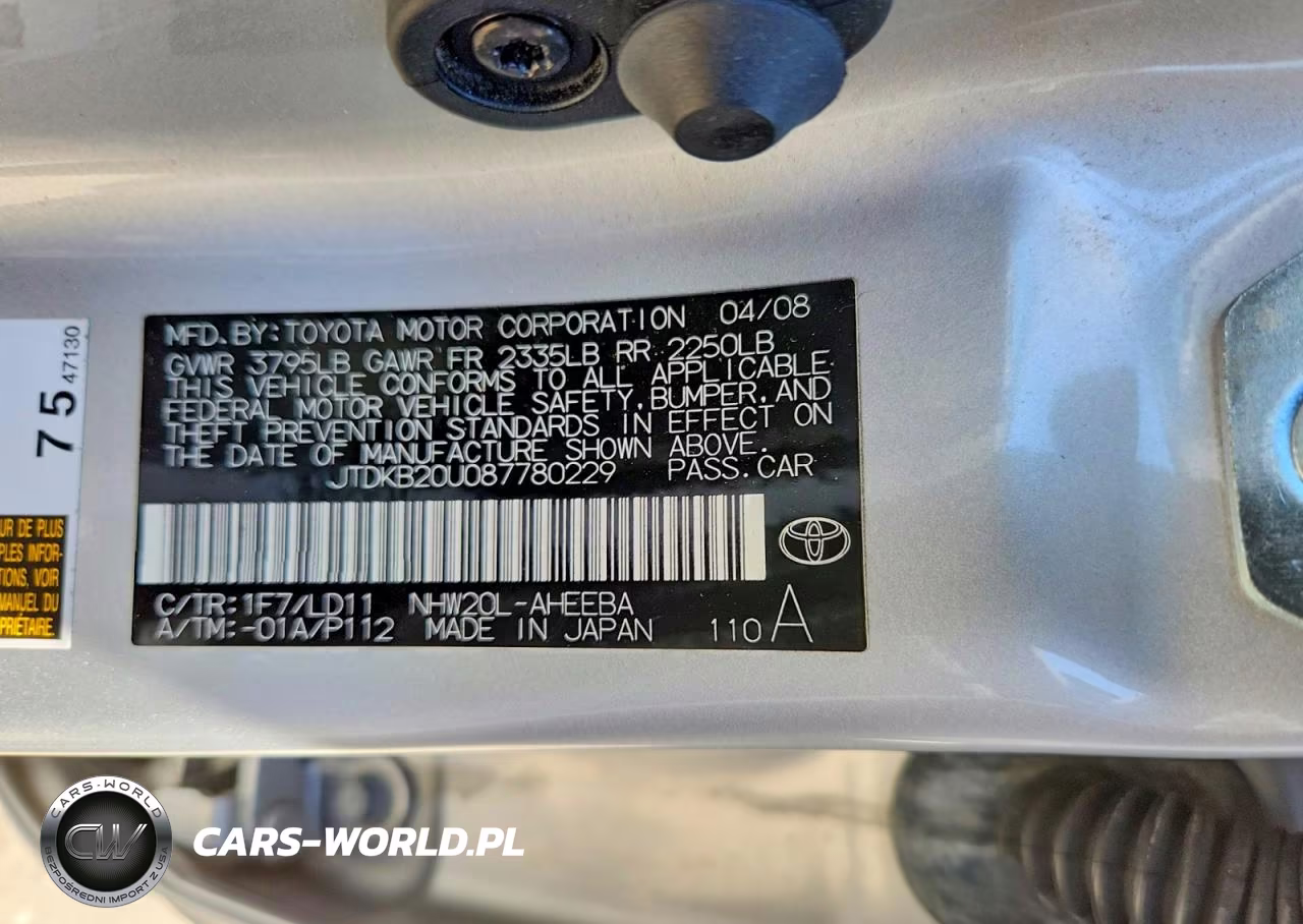 2008 Toyota Prius Base VIN:JTDKB20U087780229 - 13