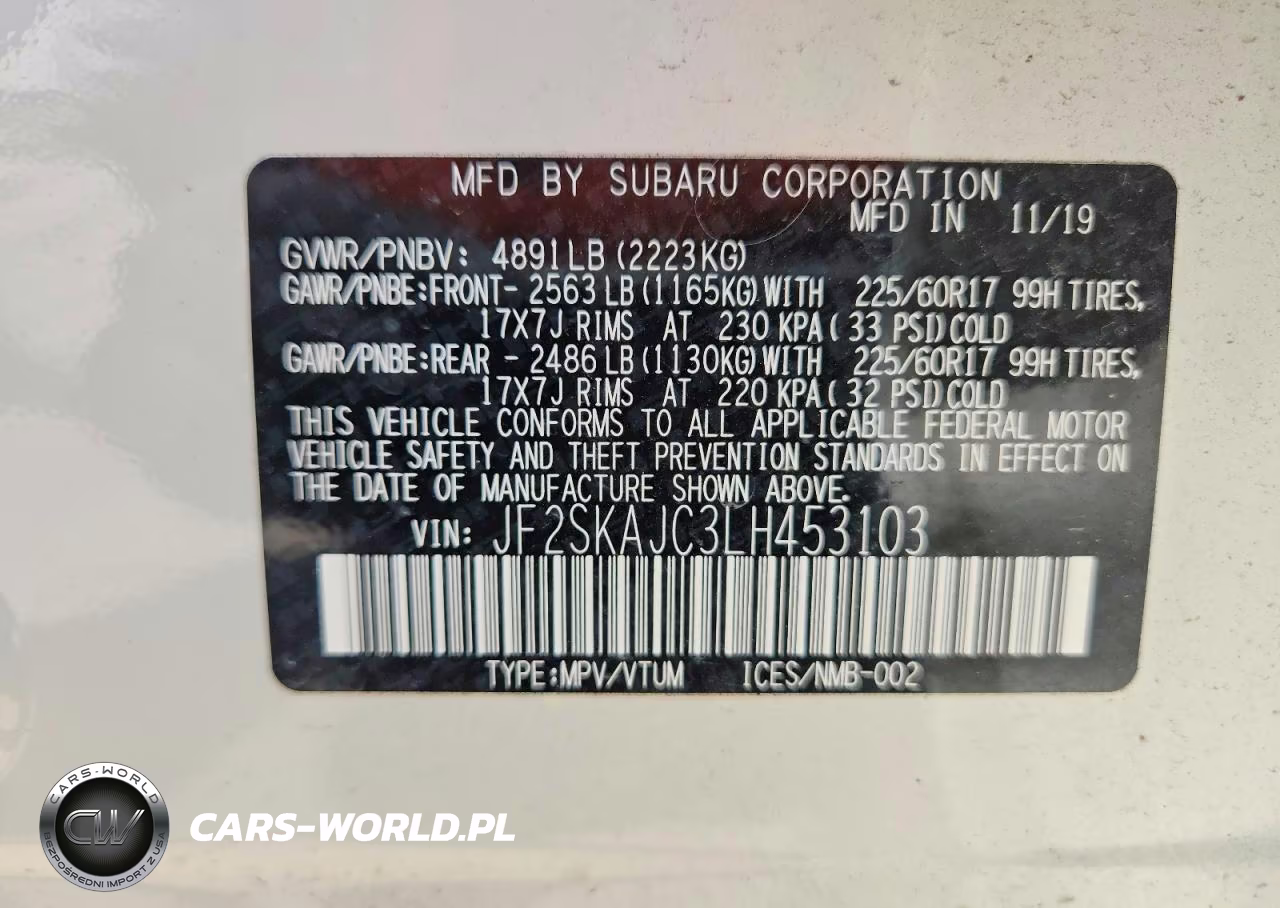 2020 Subaru Forester Premium VIN:JF2SKAJC3LH453103 - 13