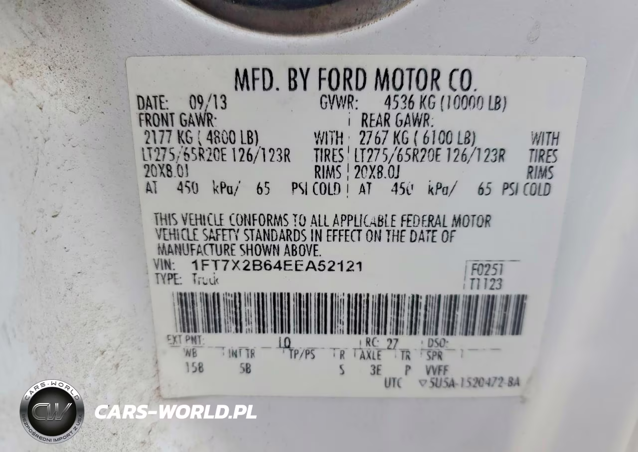 2014 Ford F250 Super Duty VIN:1FT7X2B64EEA52121 - 13