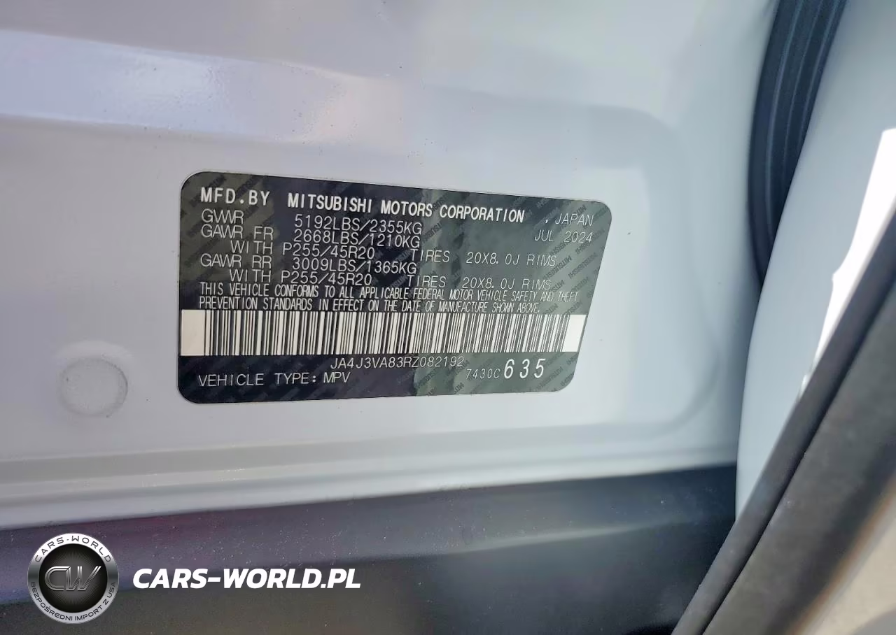 2024 Mitsubishi Outlander Se VIN:JA4J3VA83RZ082192 - 12