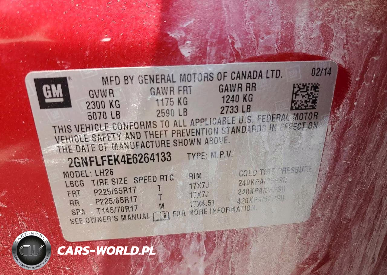 2014 Chevrolet Equinox Lt VIN:2GNFLFEK4E6264133 - 13