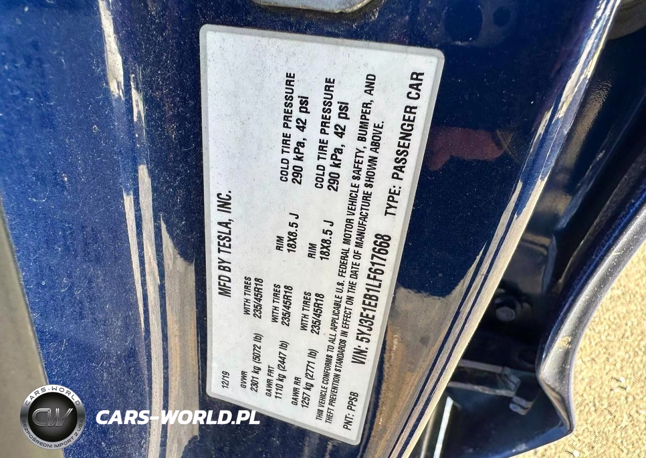 2020 Tesla Model 3 VIN:5YJ3E1EB1LF617668 - 10