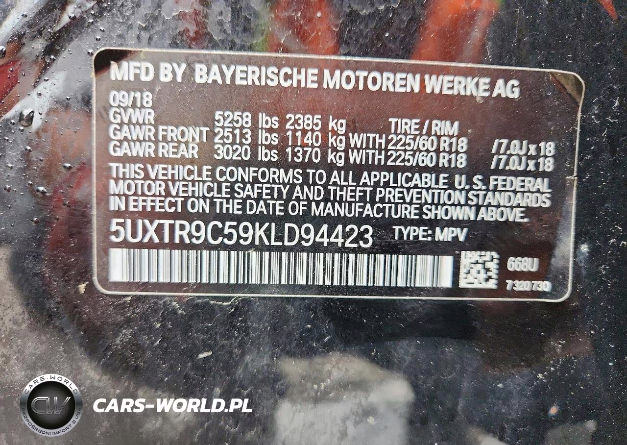 2019 BMW X3 xDrive30I VIN:5UXTR9C59KLD94423 - 13