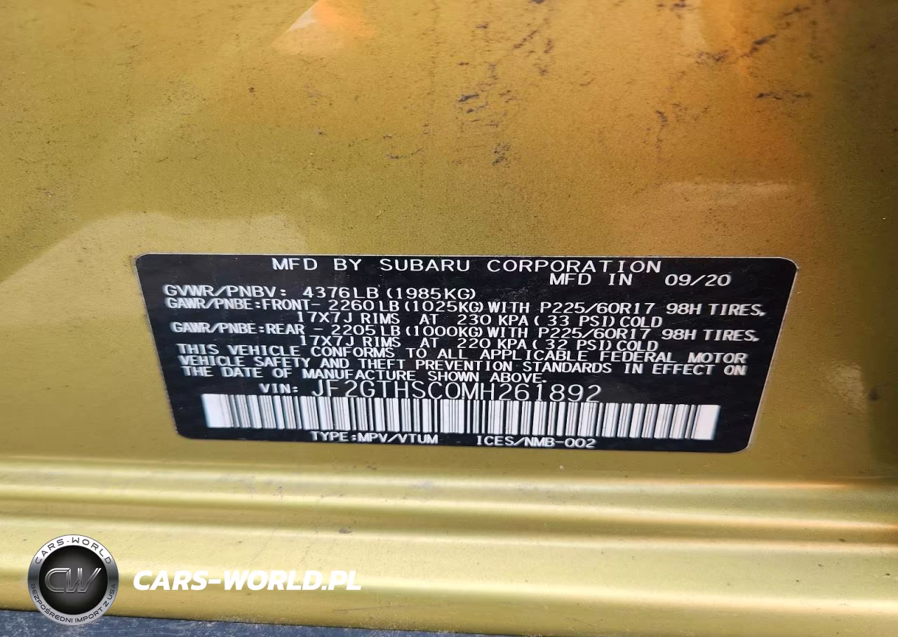 2021 Subaru Crosstrek Sport VIN:JF2GTHSC0MH261892 - 13