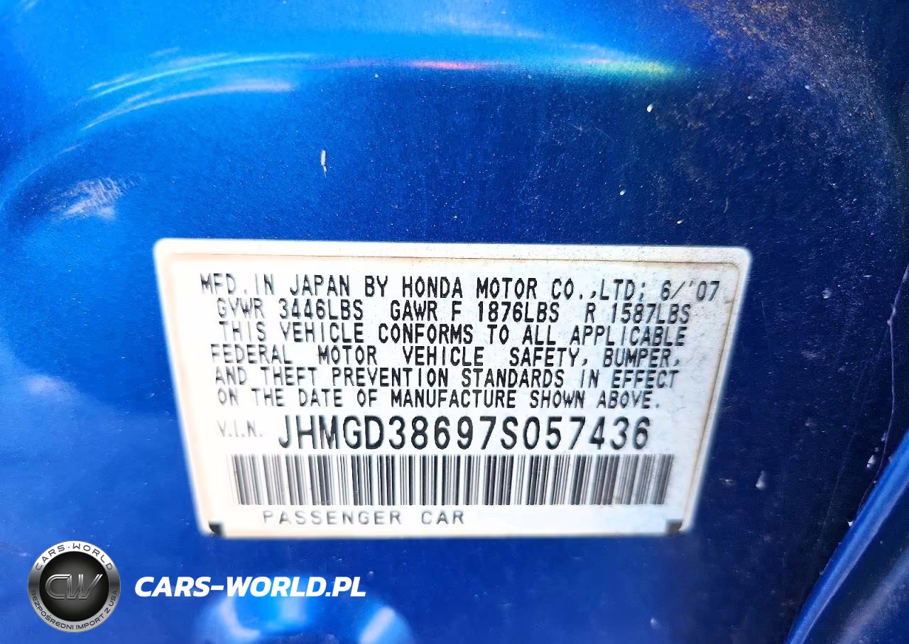 2007 Honda Fit VIN:JHMGD38697S057436 - 12