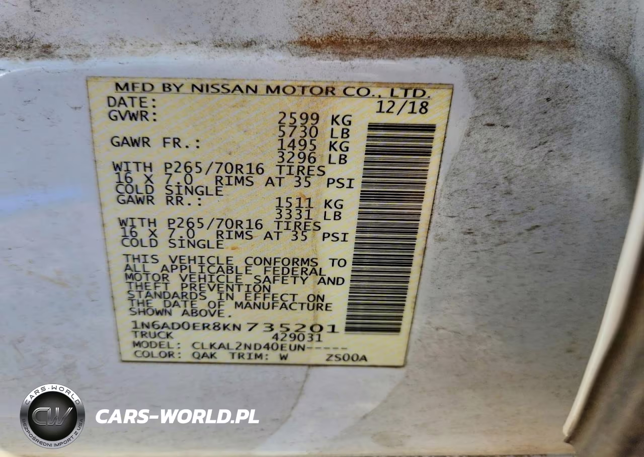 2019 Nissan Frontier Sv VIN:1N6AD0ER8KN735201 - 12
