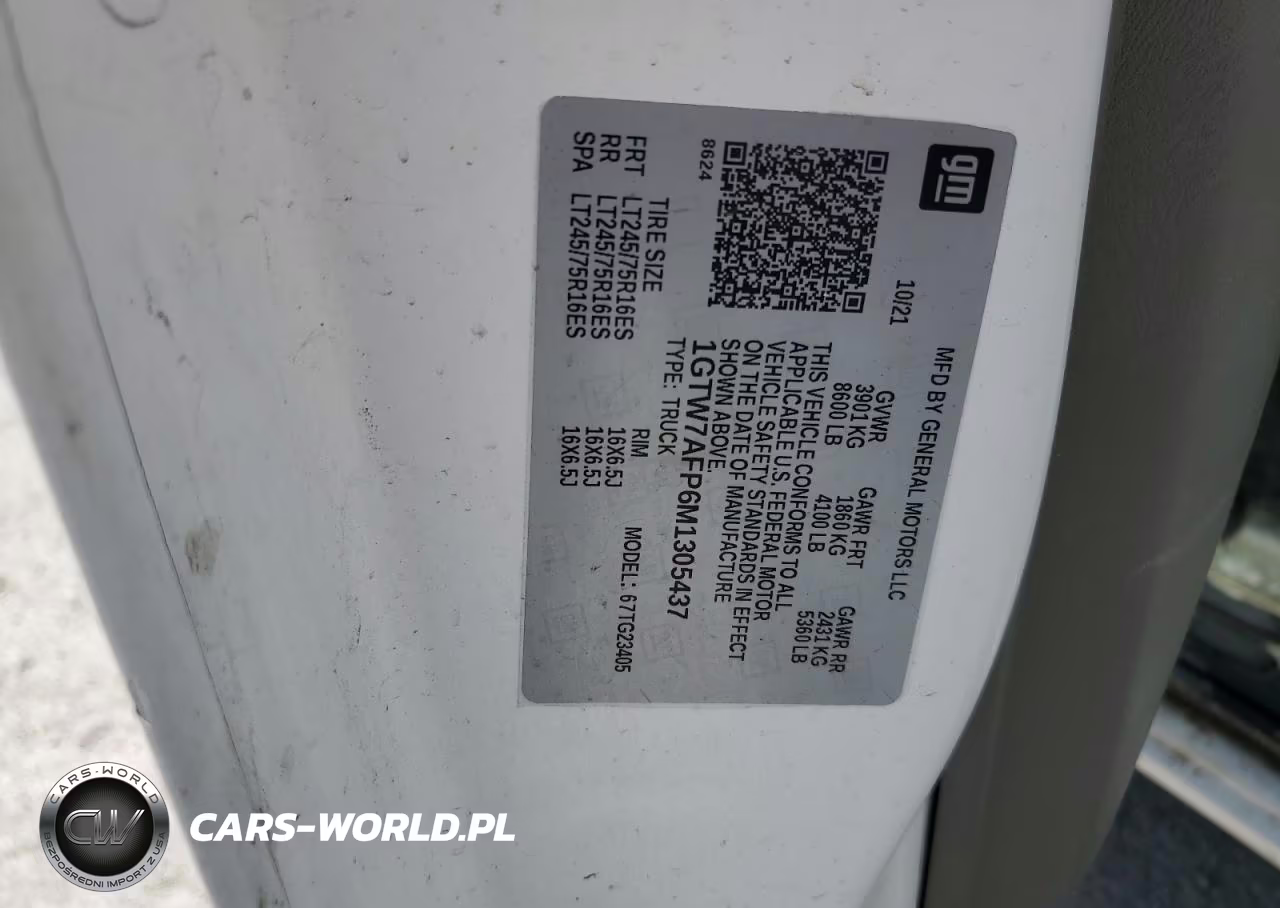 2021 GMC Savana G2500 VIN:1GTW7AFP6M1305437 - 12